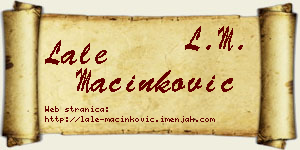 Lale Mačinković vizit kartica